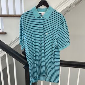 Men's Blue Striped Polo Shirt